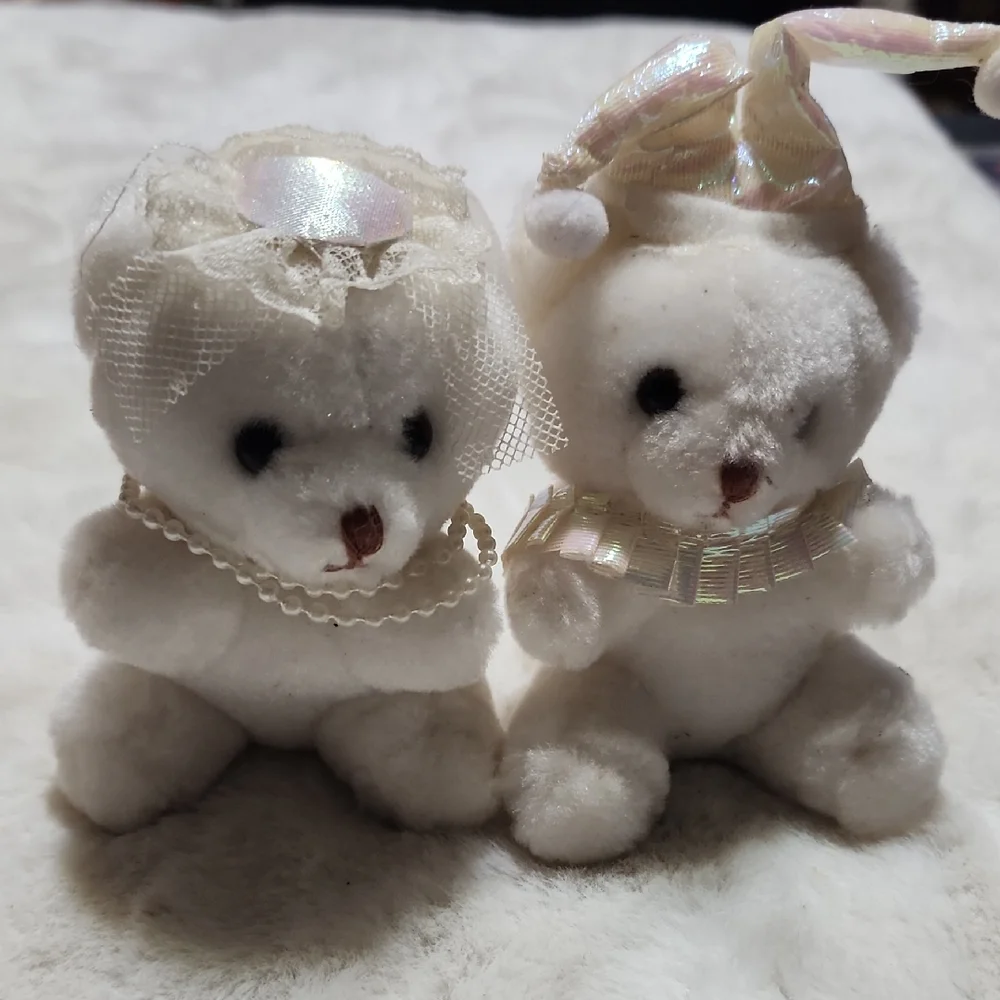 Plush White Teddy Bear Set